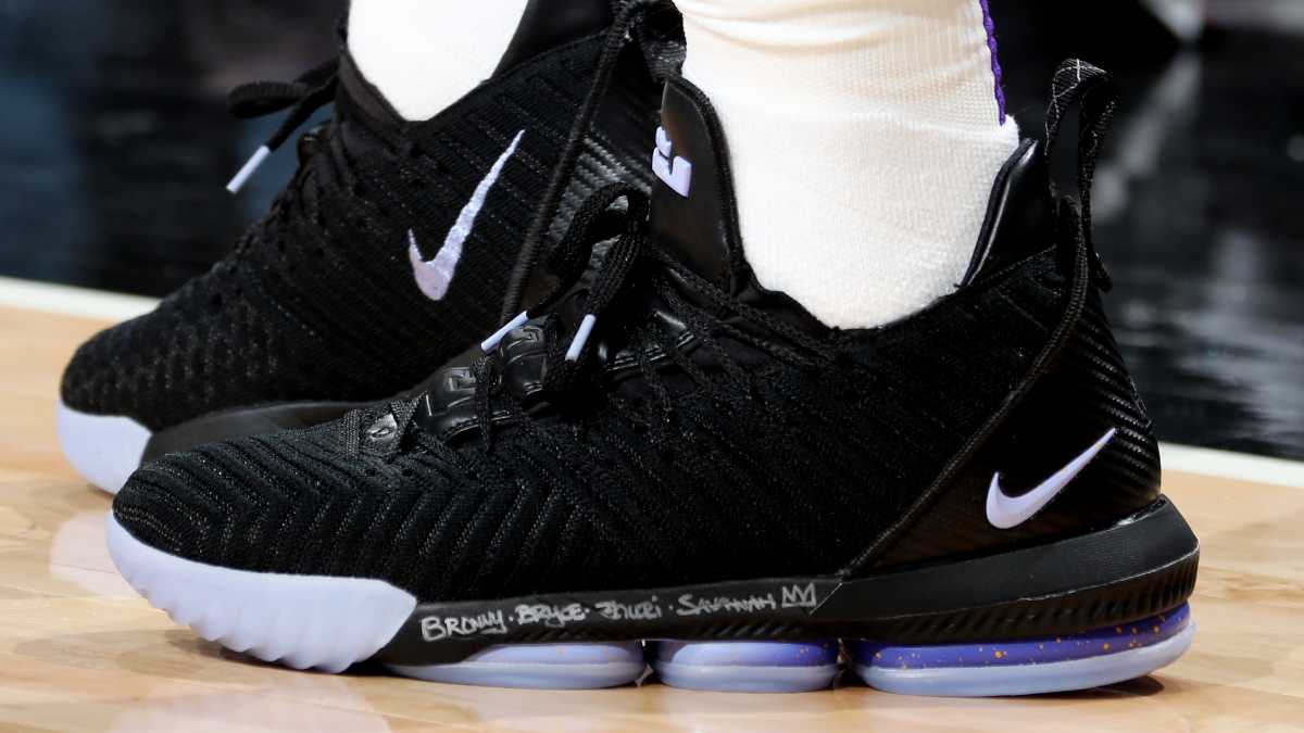 lebron james purple and yellow shoes