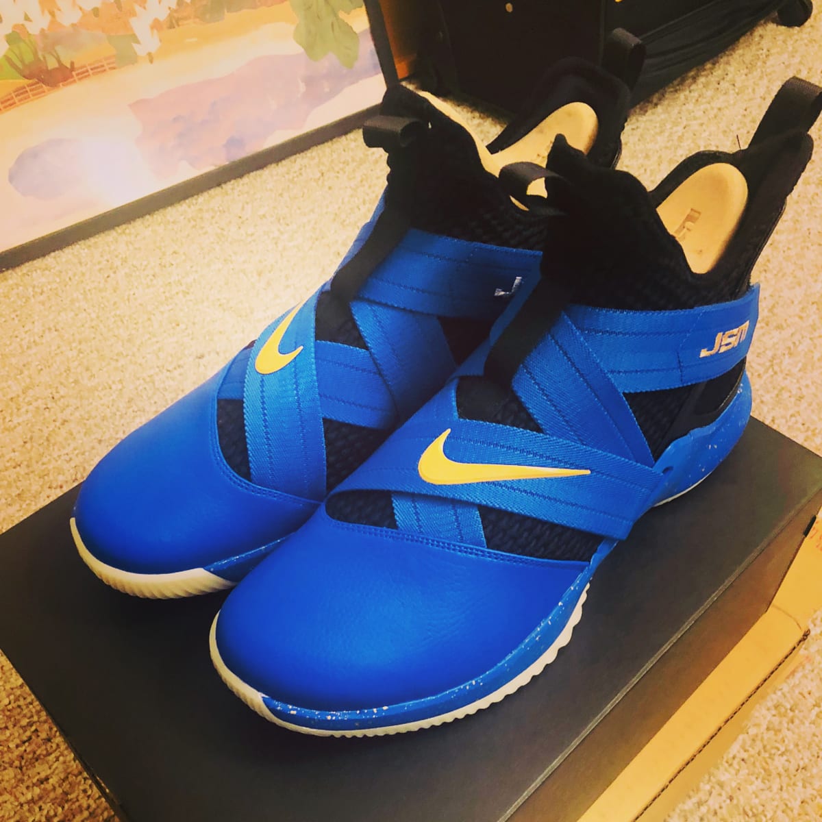 NIKEiD LeBron Soldier 12 Black Game Royal University Gold - NIKEiD LeBron Soldier 12 ...1200 x 1200