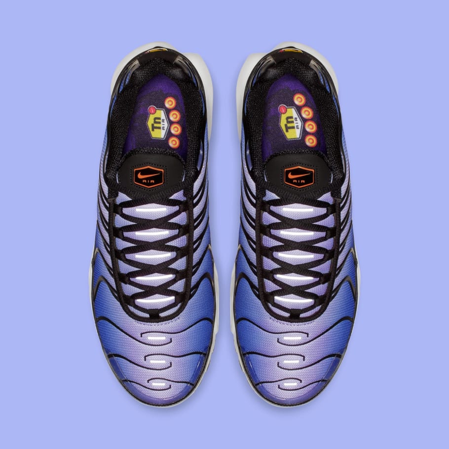 nike air max plus purple blue and pink