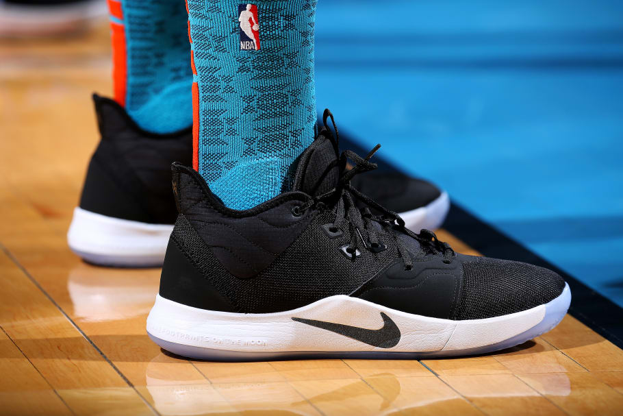 paul george 3 black white