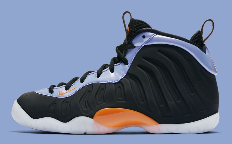 black white and orange foamposites