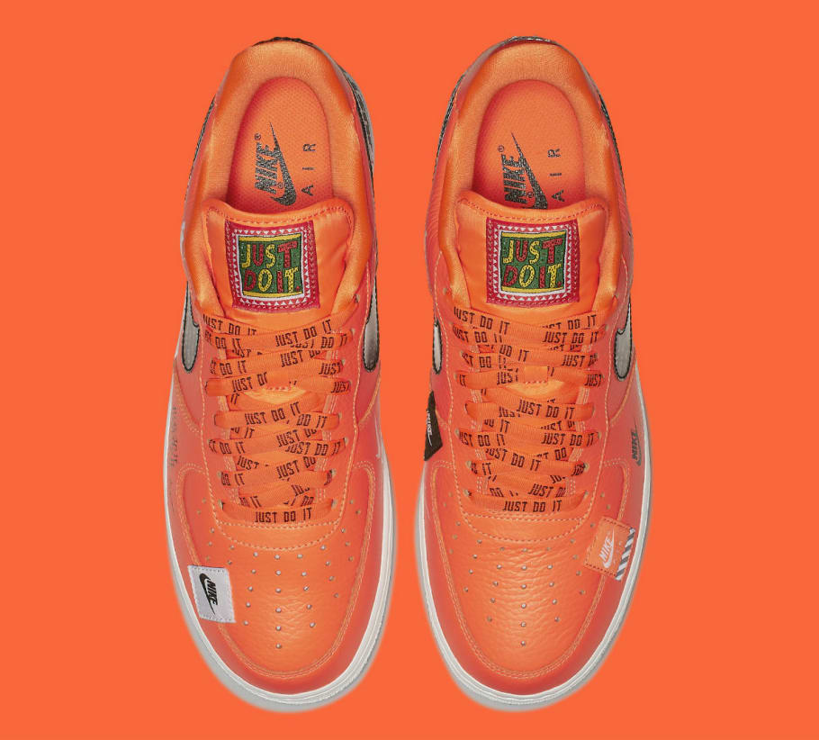 just do it orange air force ones