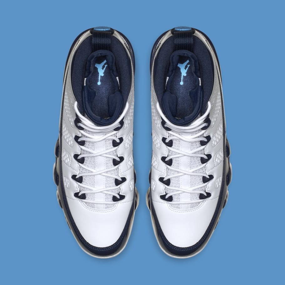 jordan 9 navy blue and white