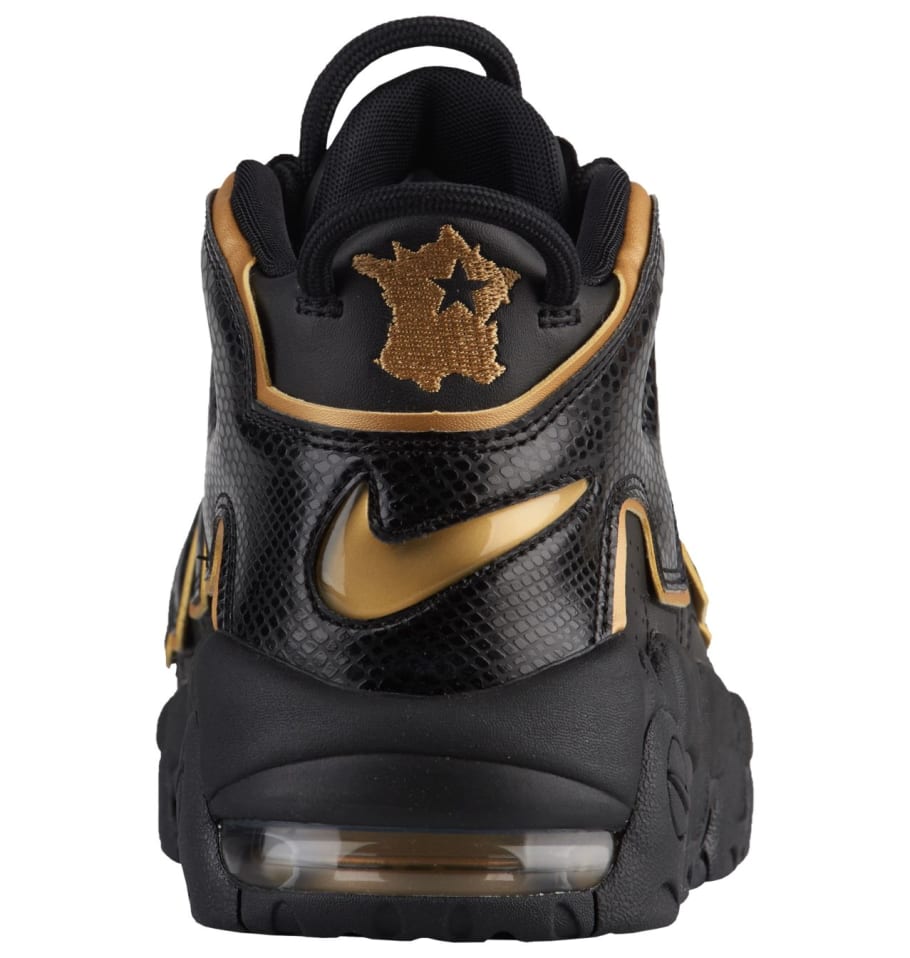 nike air uptempo black gold