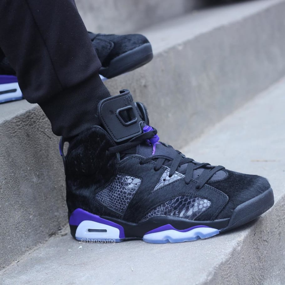 black and purple jordan 6