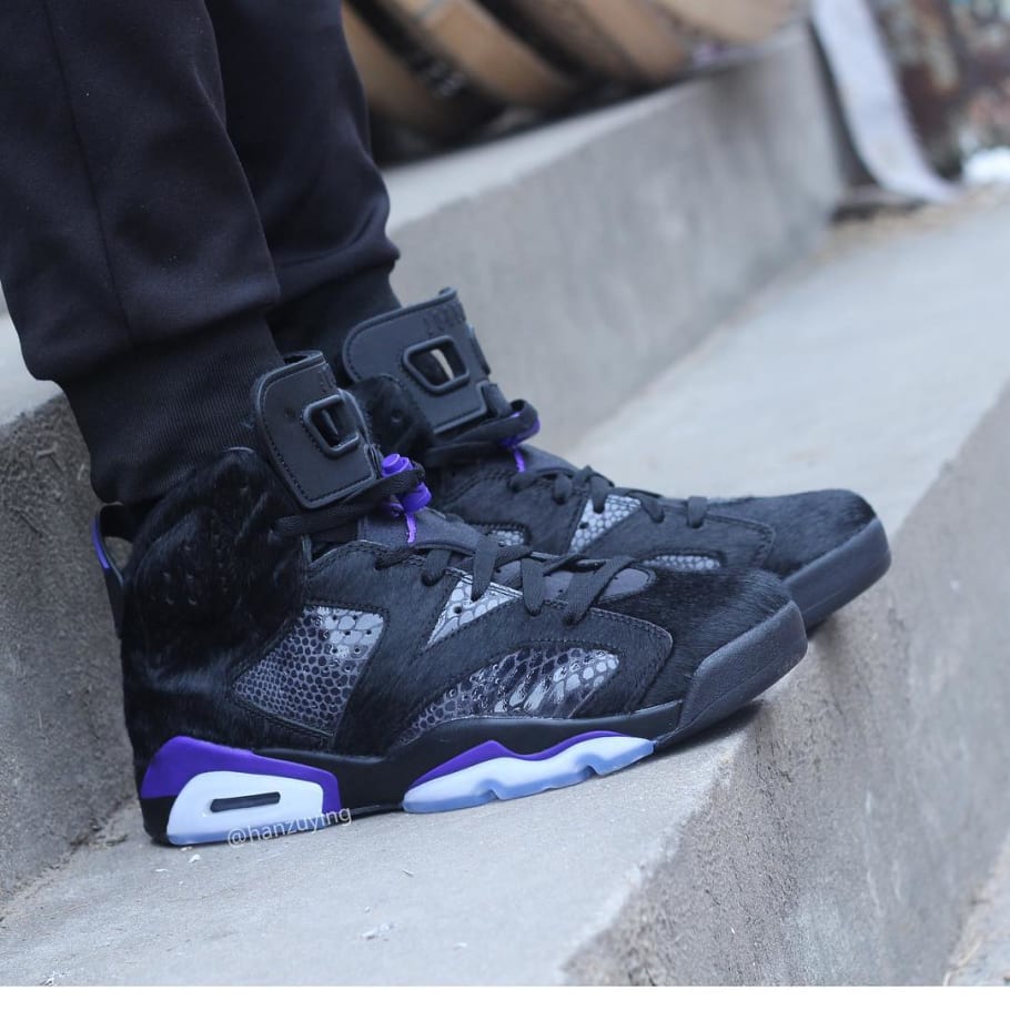 black and purple jordan 6