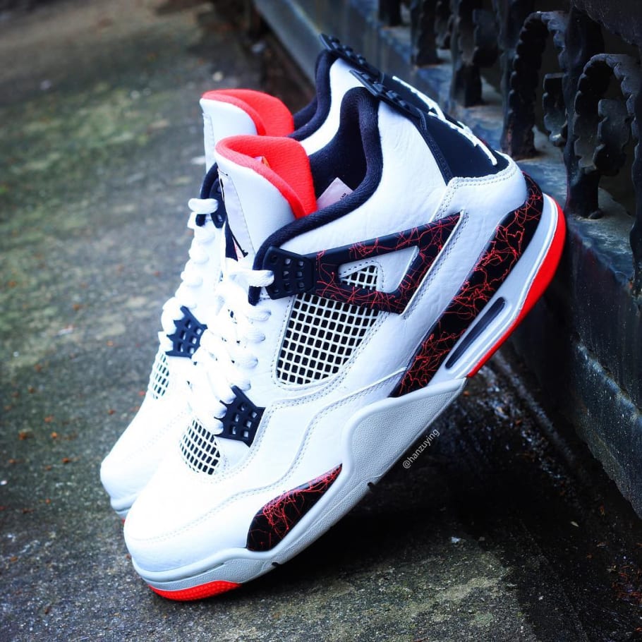 air jordan 4 white black bright crimson