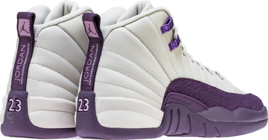 purple and white 12 jordans