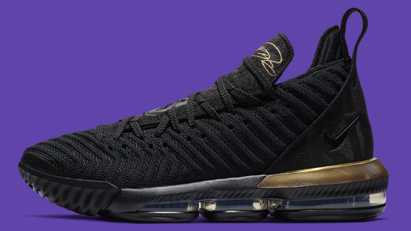 black and gold lebron 16s