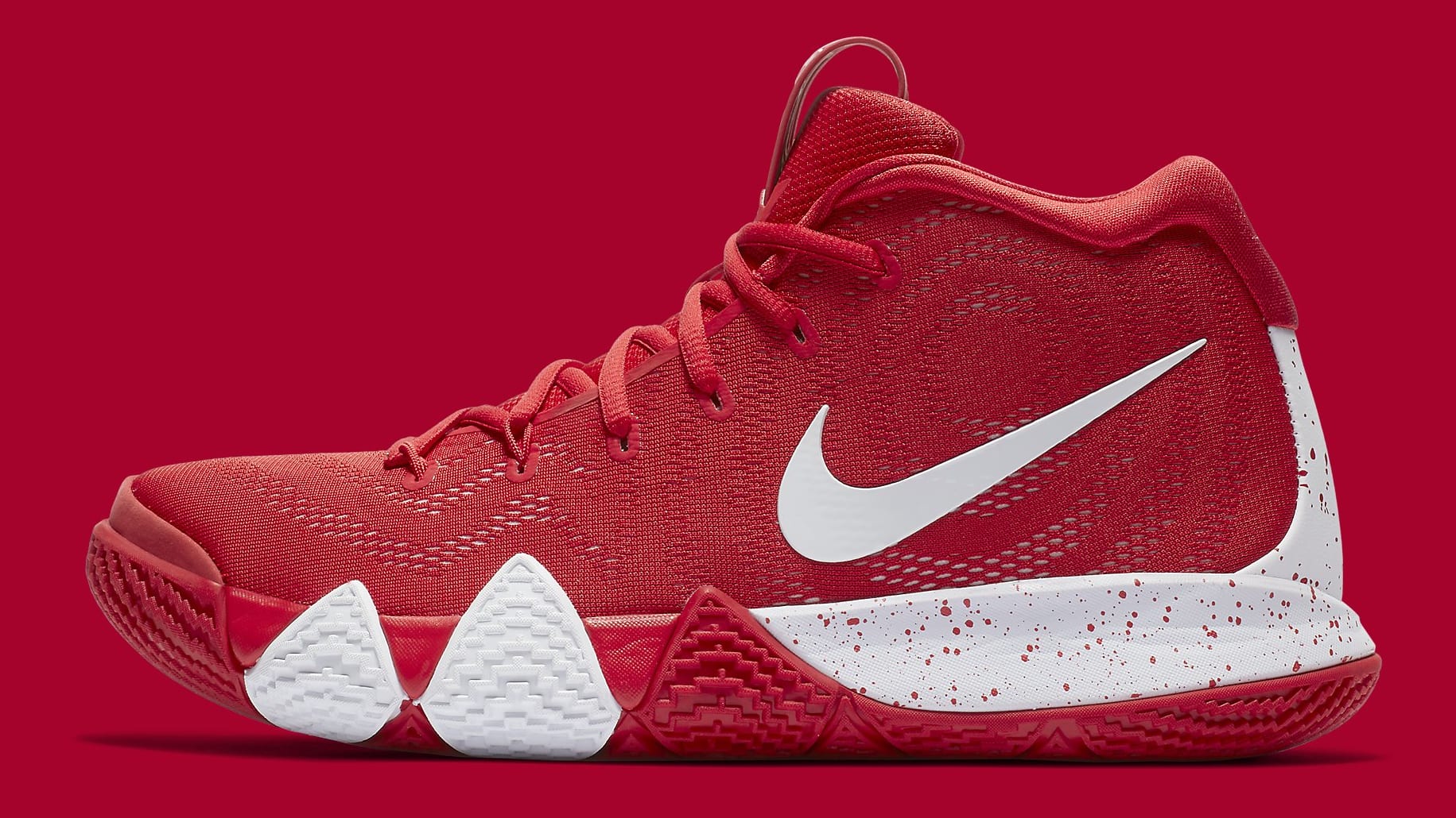 kyrie 4s red and white