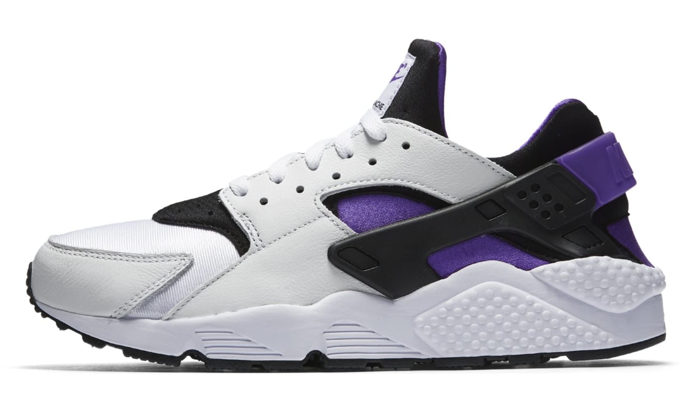 purple white and black huaraches