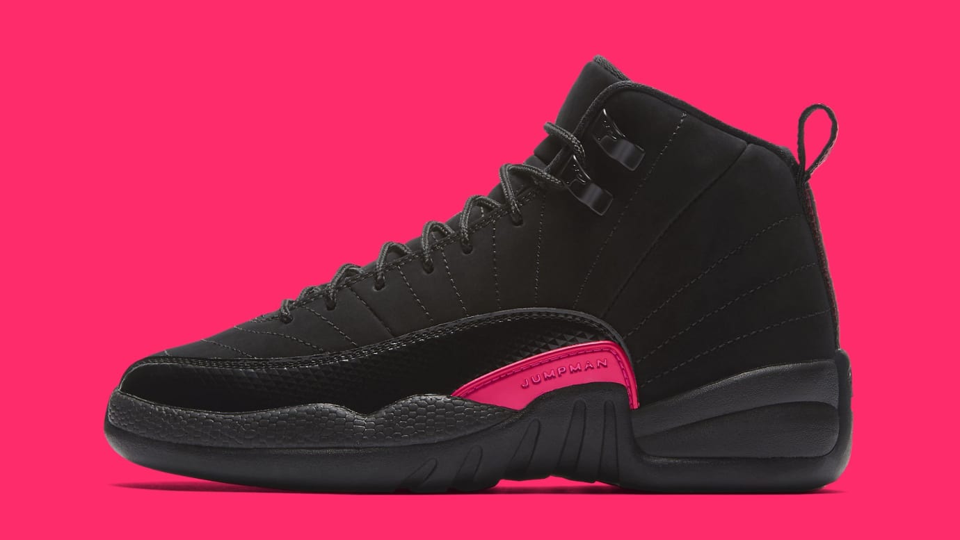 pink black jordan 12