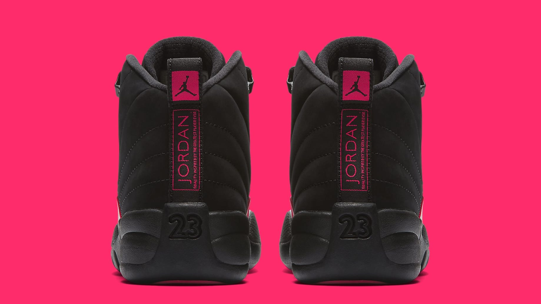 Jordan 12 black dark grey rush pink