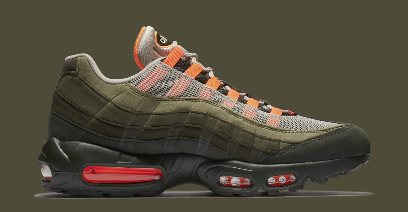 olive green and orange air max 95