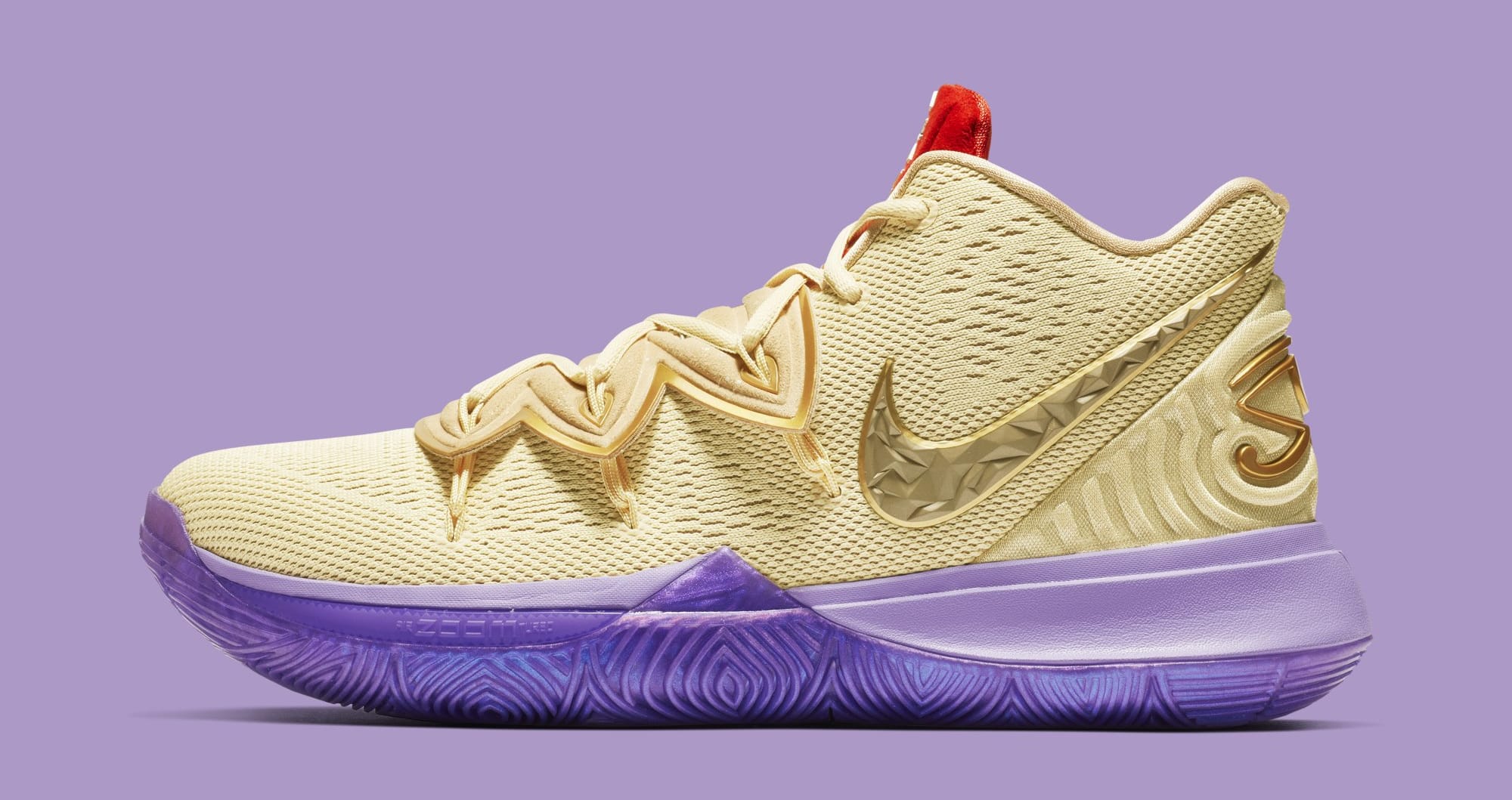 kyrie 5 gold and purple