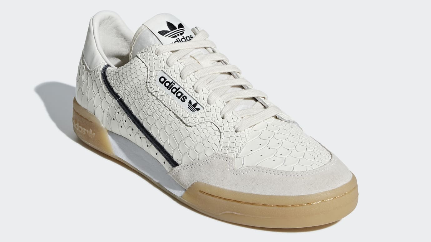 adidas originals continental 80 sneakers in white with gum sole