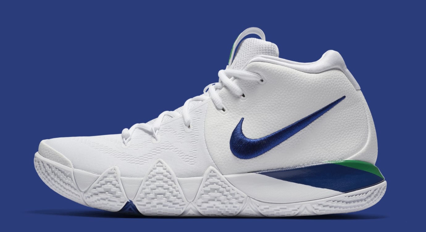 kyrie 4 navy blue and white