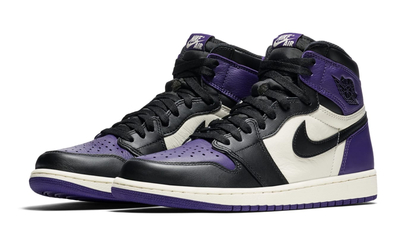 purple and black low top 1s