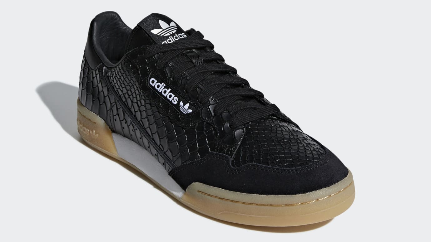 adidas continental 80 snakeskin black