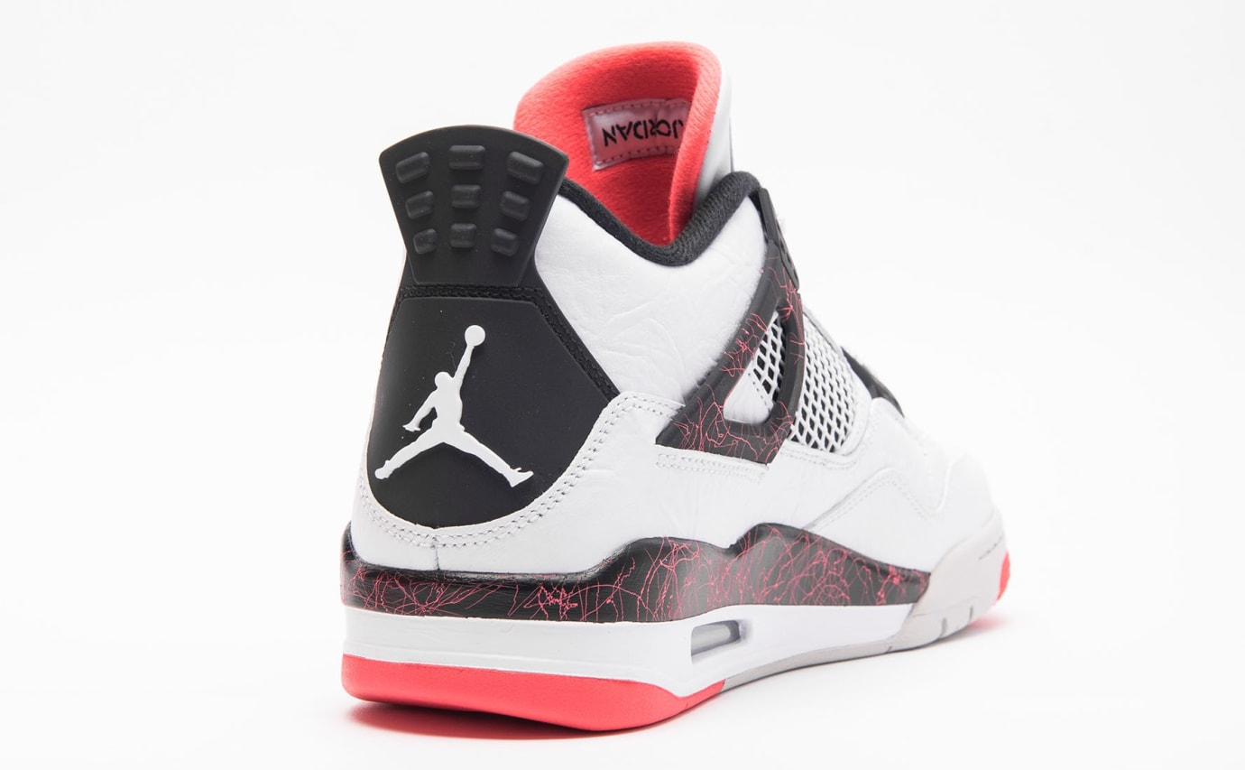 Air Jordan 4 Retro 'White/Black-Light Crimson-Pale Citron' 308497-115 (Heel)