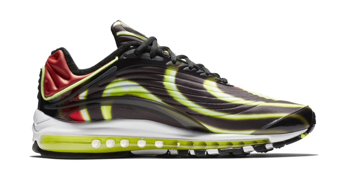 nike air max deluxe black volt habanero red white