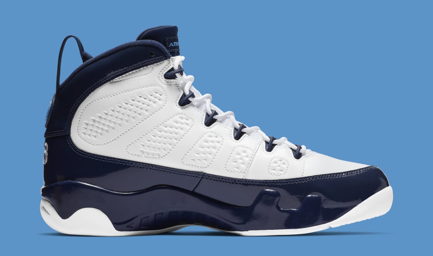 white and baby blue 9s
