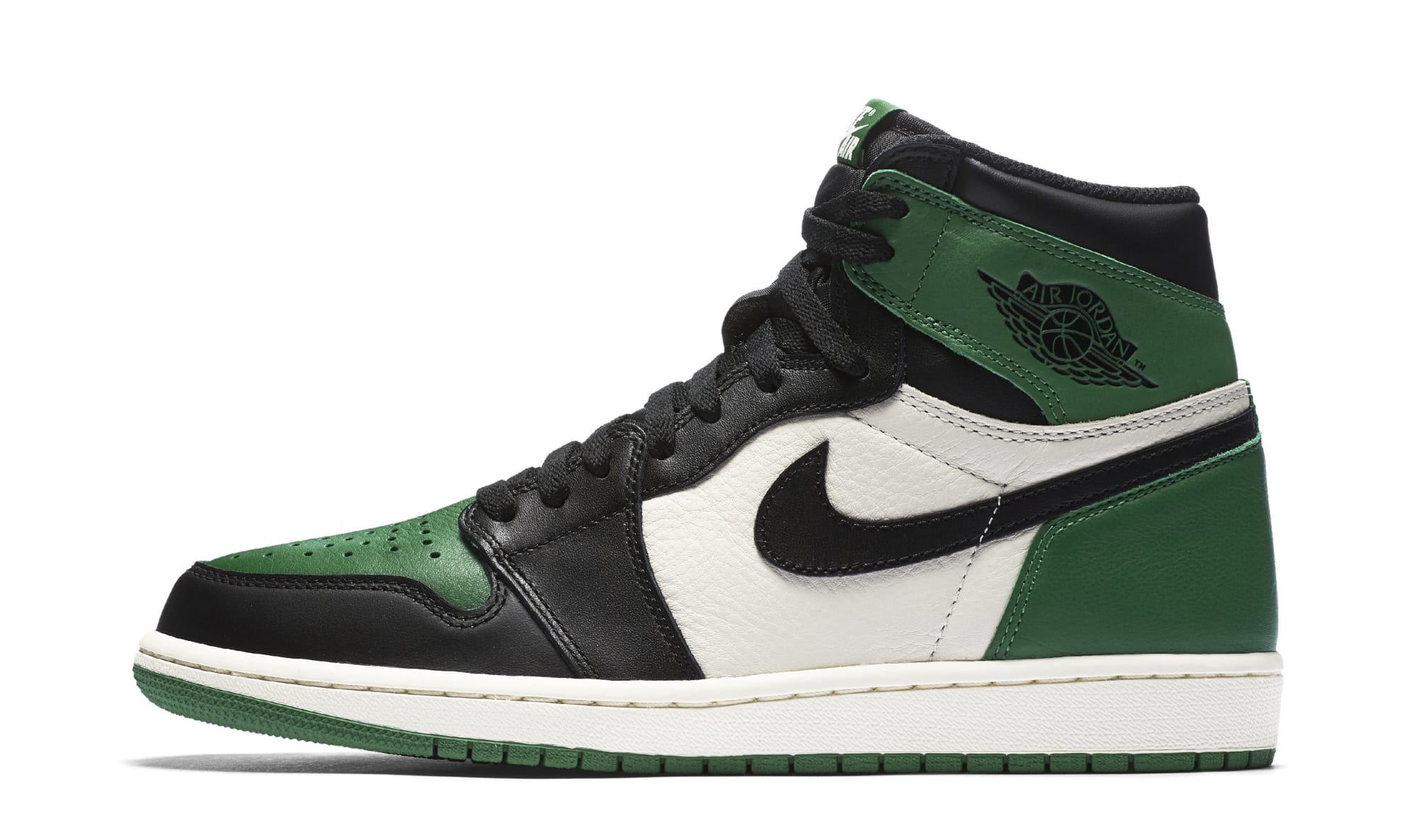 green white and black jordan 1s