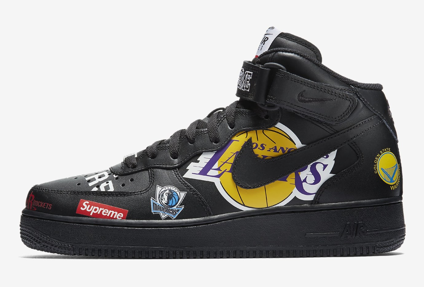 Supreme x Nike Air Force 1 Mid 'Black' AQ8017-001 Release Date