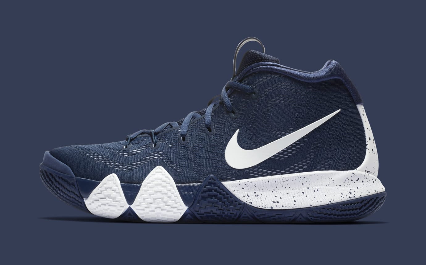 kyrie 4 navy blue and white