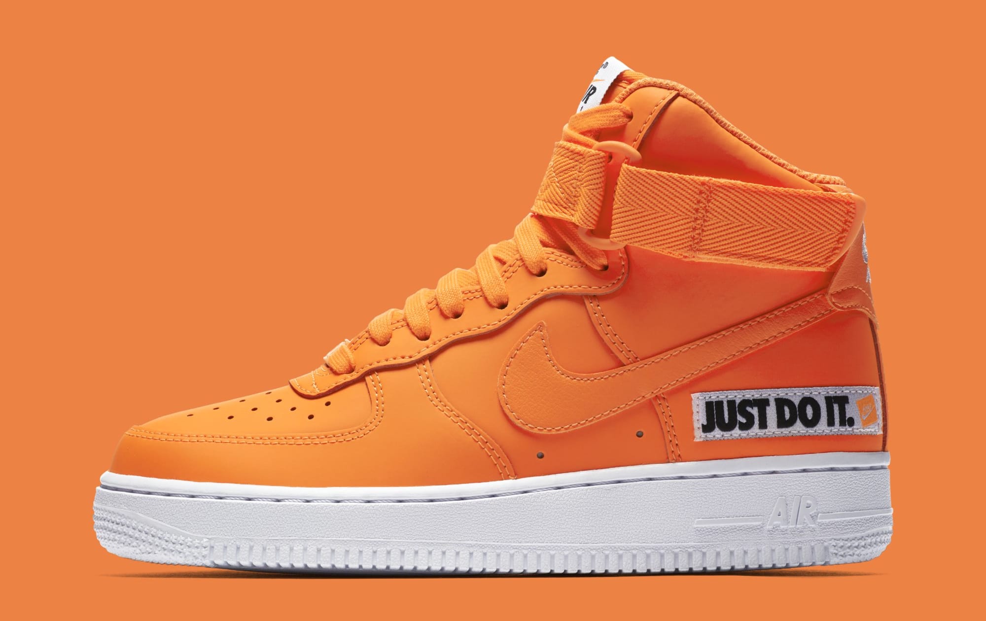 just do it air force 1 orange high top