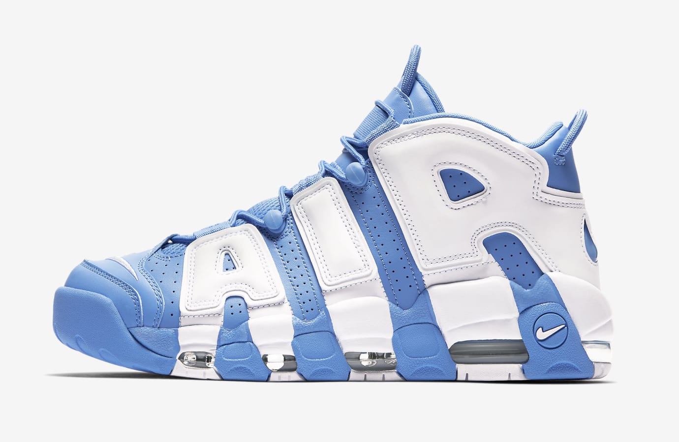 nike uptempo blue and grey