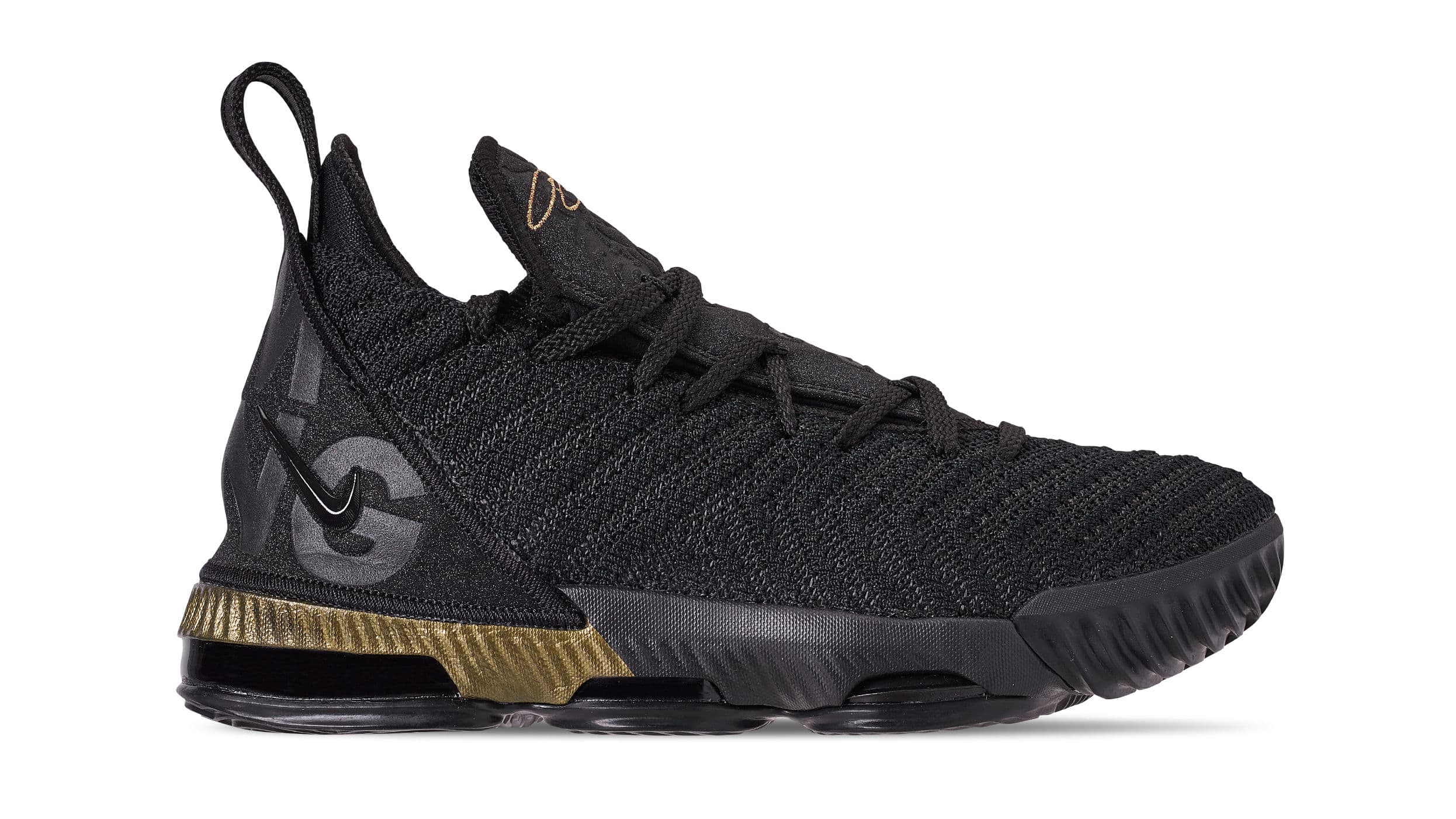 Lebron 16s black and gold