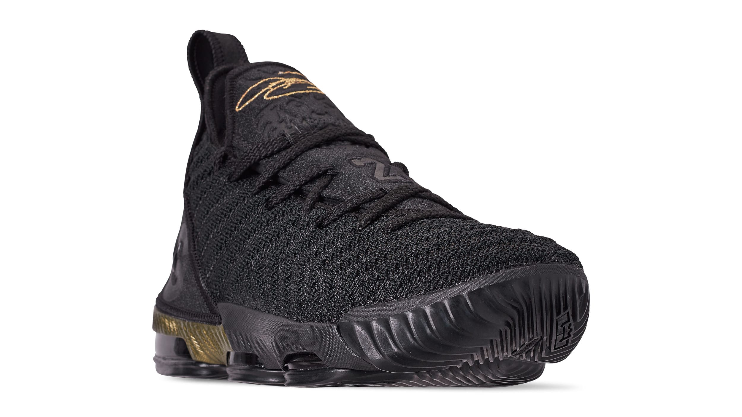 black and gold lebron 16s