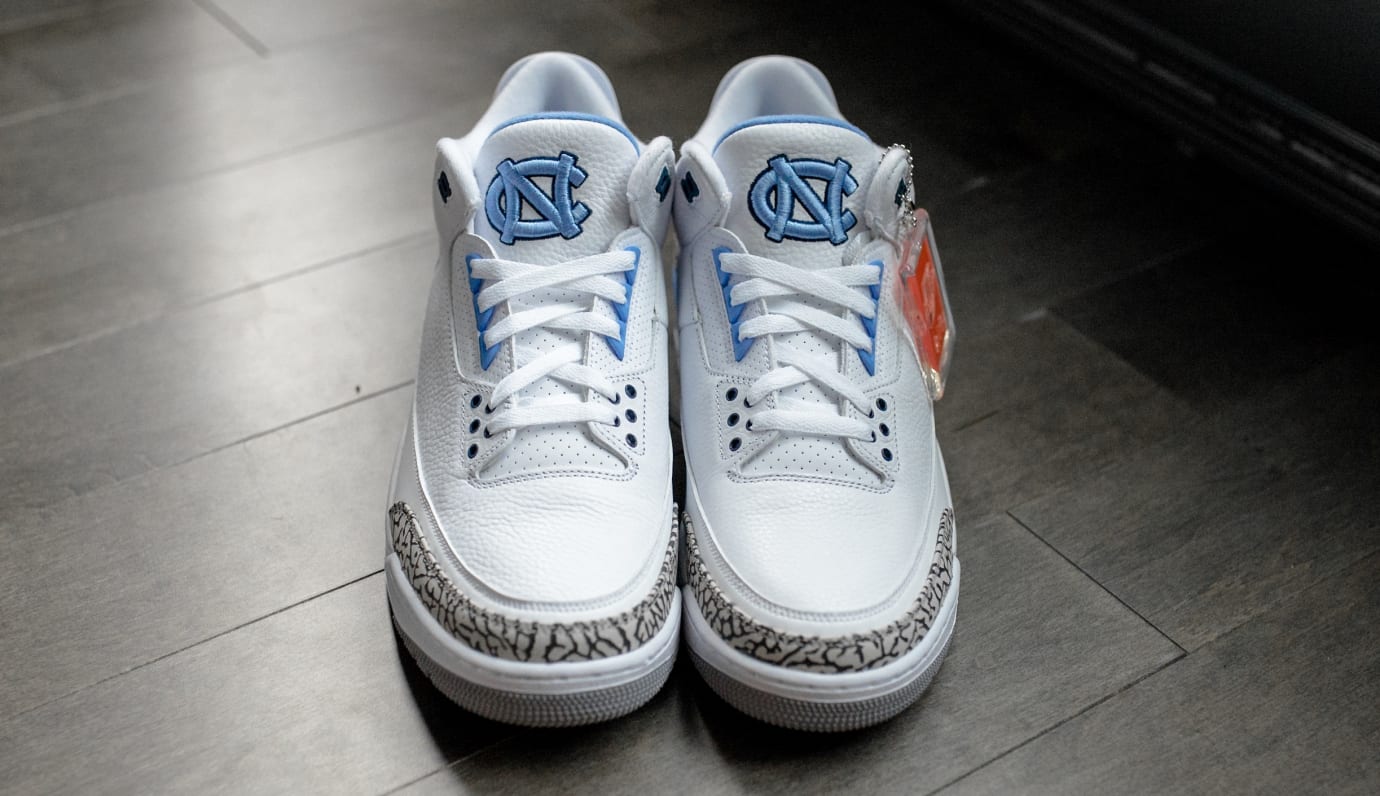 UNC Tar Heels Air Jordan 3 PE Detailed 