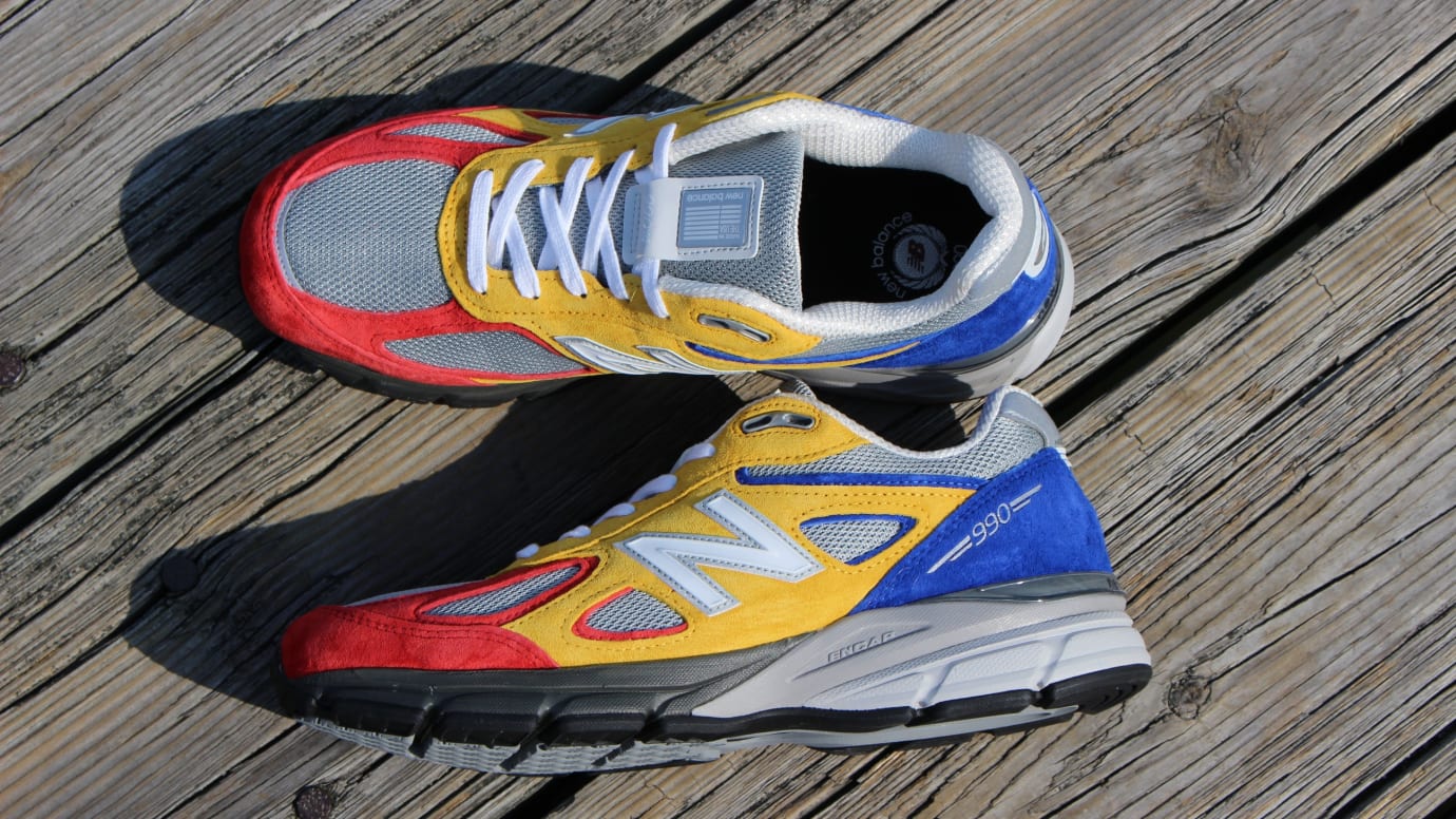 new balance 990 red yellow blue