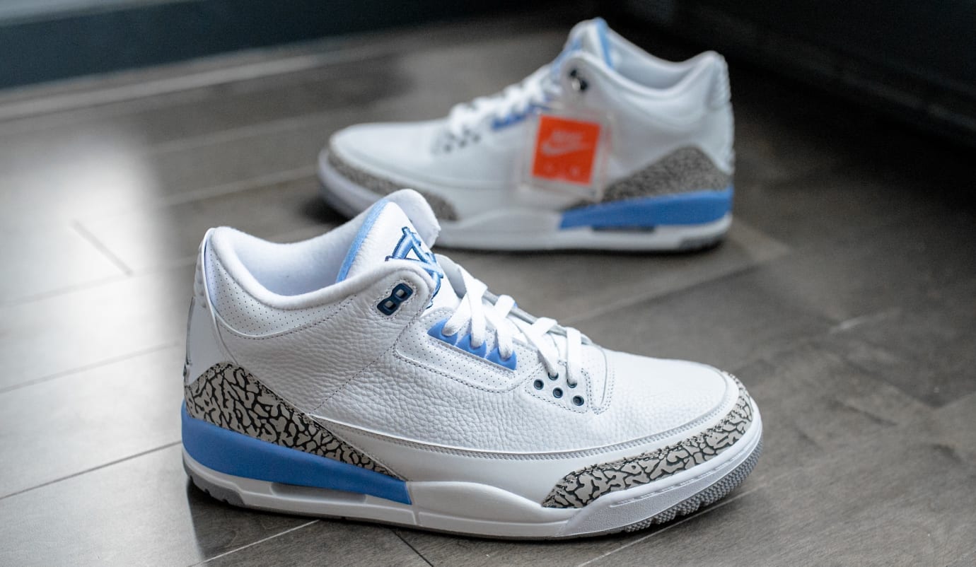 UNC Tar Heels Air Jordan 3 PE Detailed 