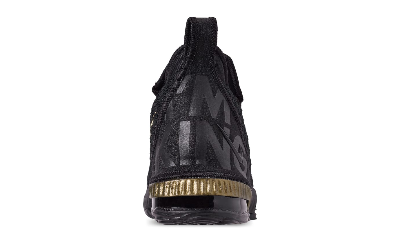 Nike LeBron 16 'I'm King' Black/Metallic Gold-Black AQ2465-007 (Heel)