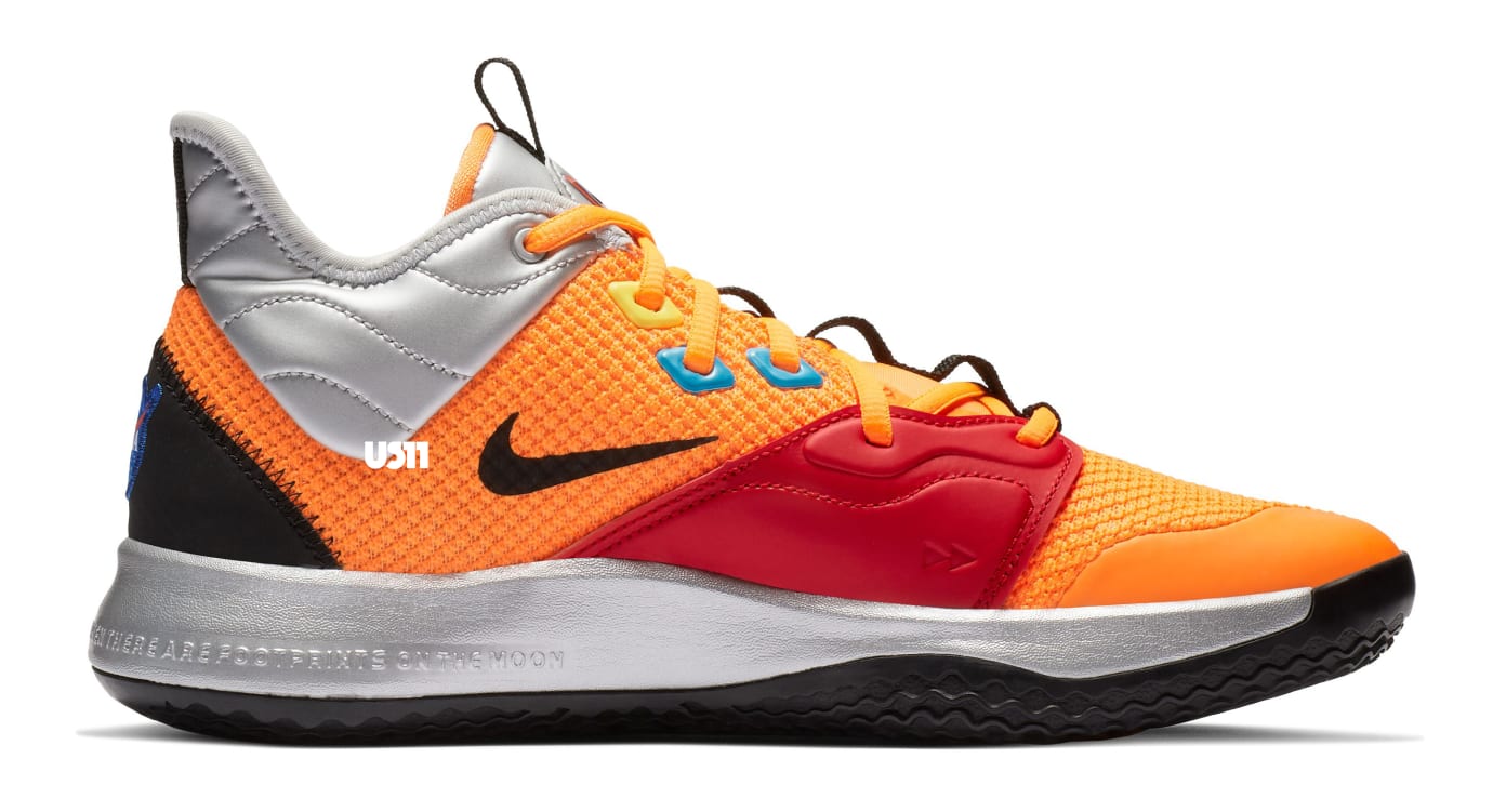Nike PG 3 'NASA' Total Orange/Black-Metallic Silver (Medial)