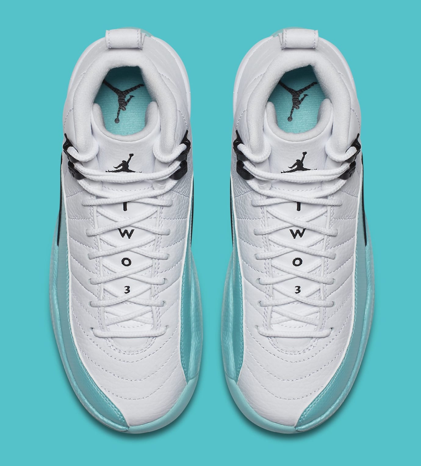 aqua and white jordan 12