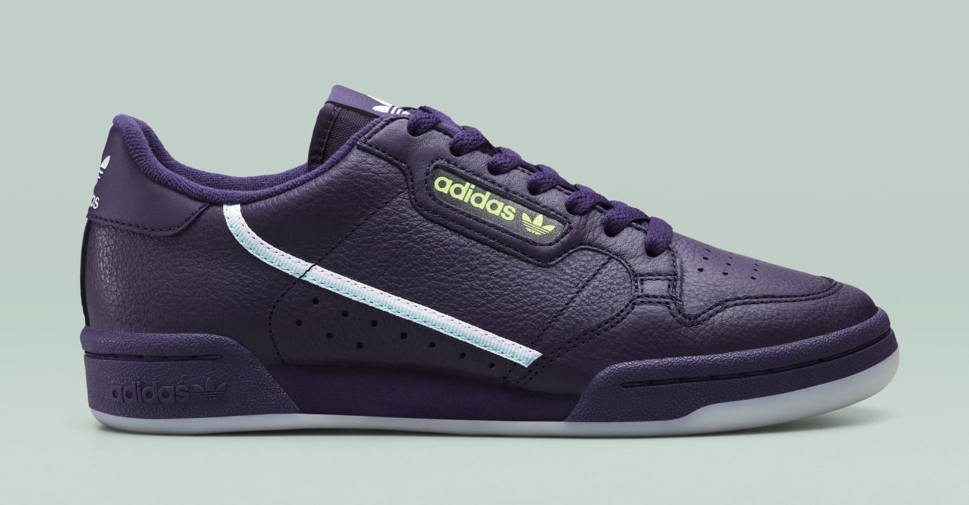 adidas continental 80 black green purple