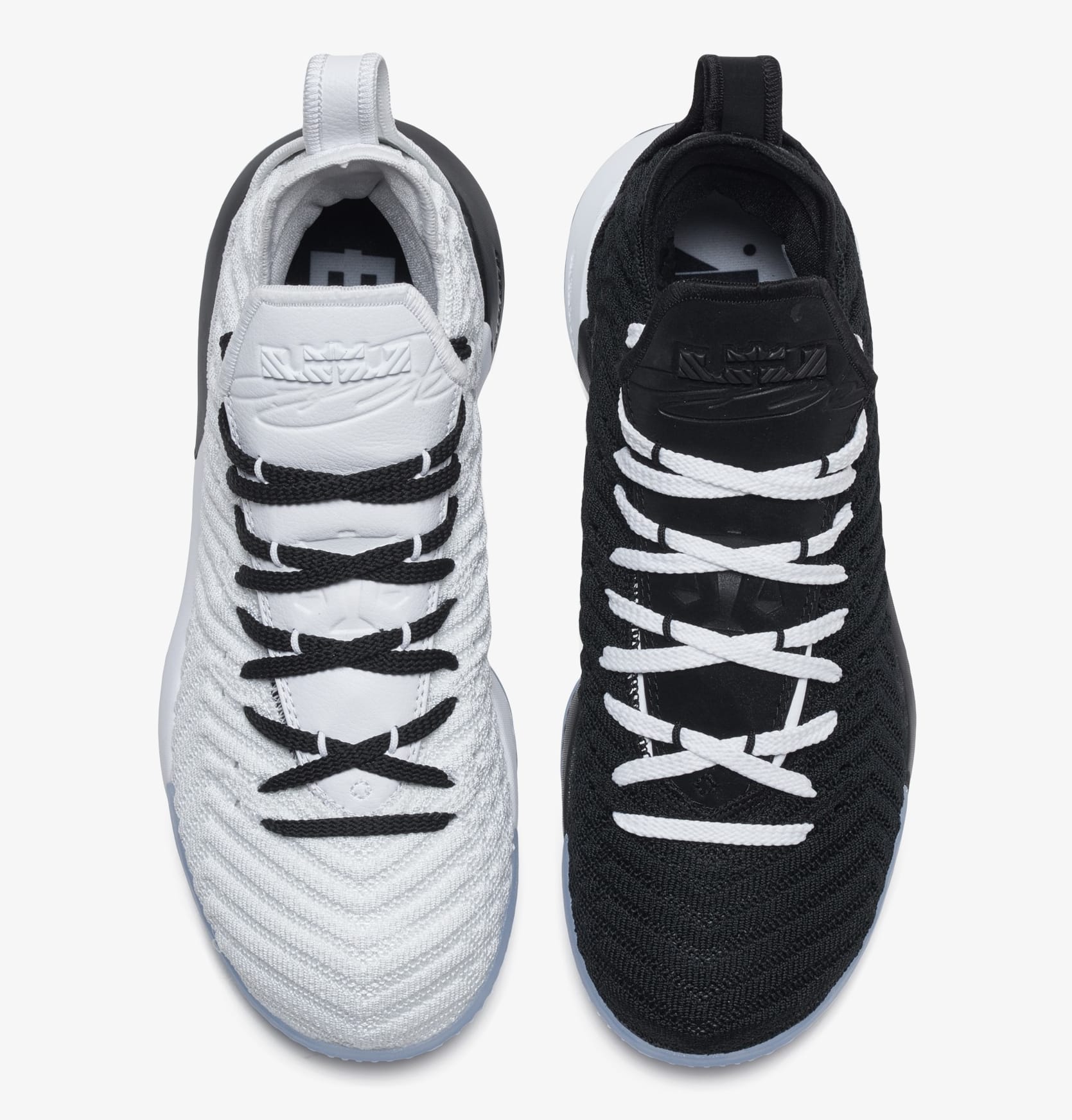 Nike one black and one white shoes