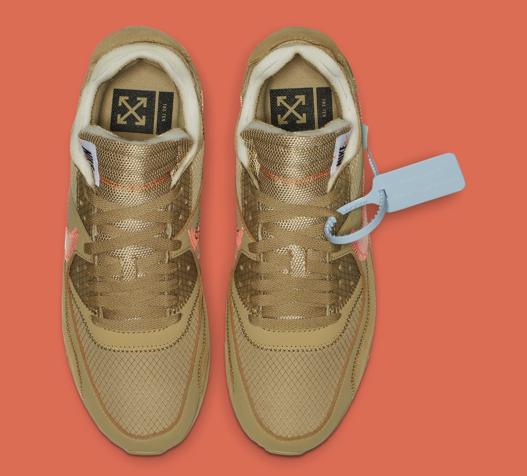 Off White X Nike Air Max 90 Desert Ore Aa7293 200 Release Date Sole Collector