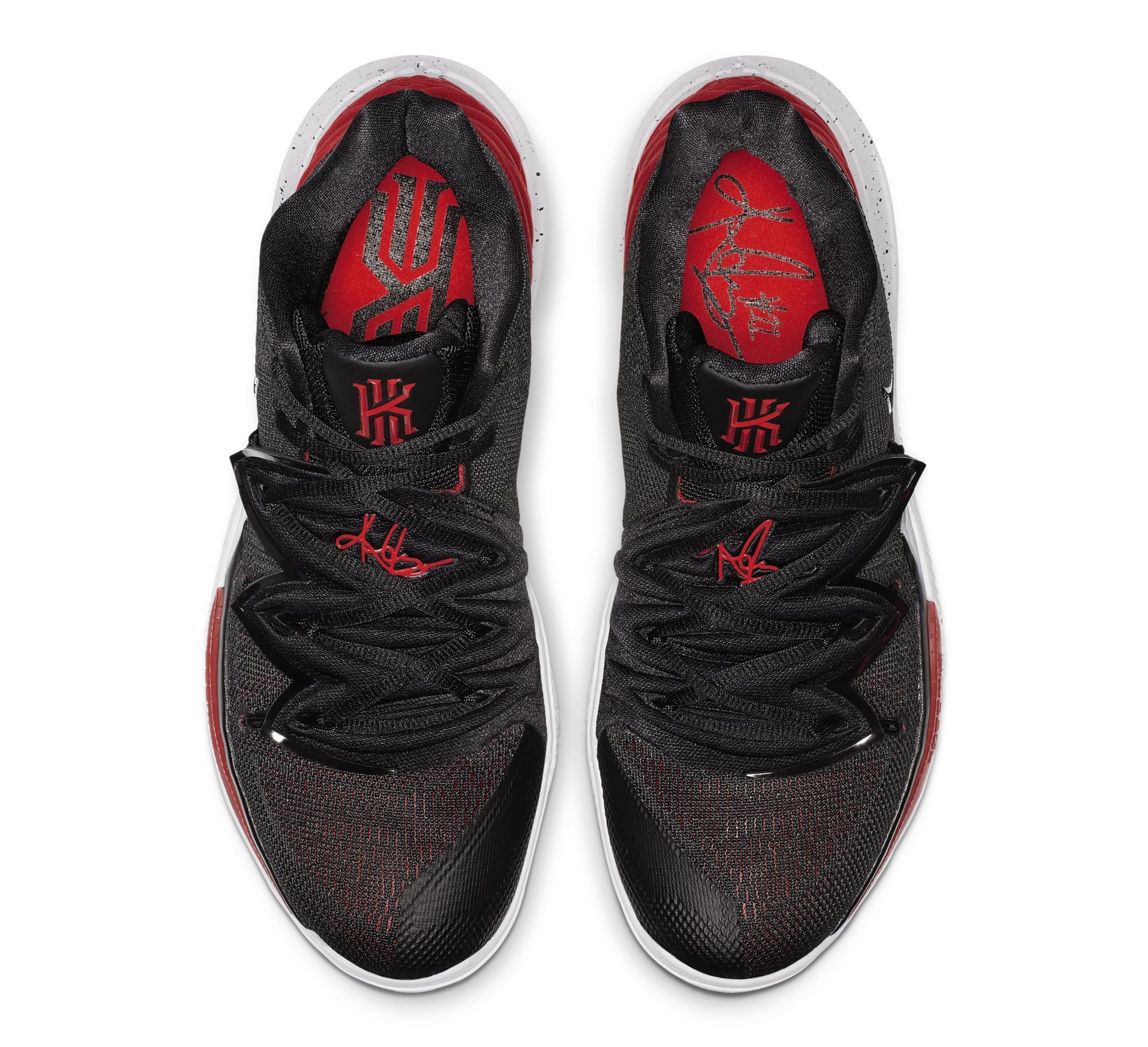 kyrie 5s black and red