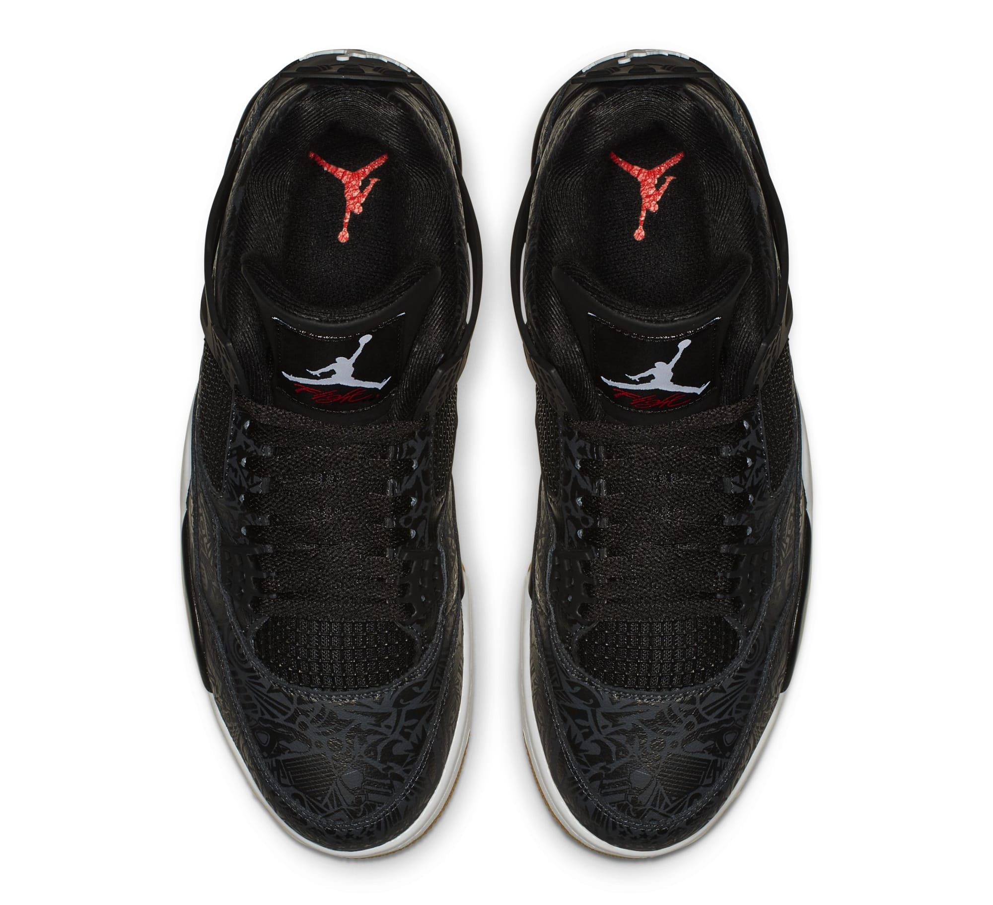 jordan 4 laser black gum on feet