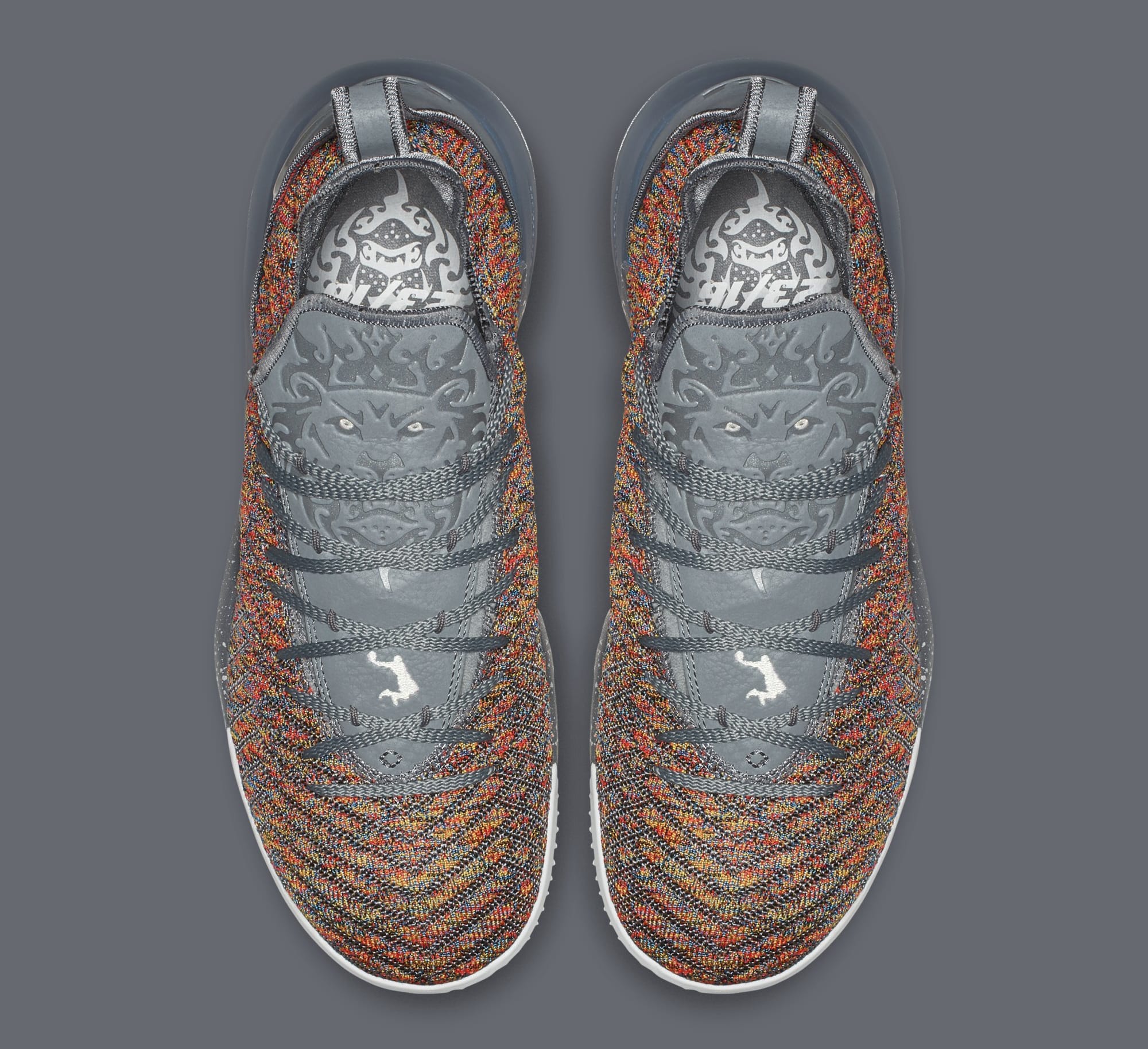 lebron 16 multicolor grey