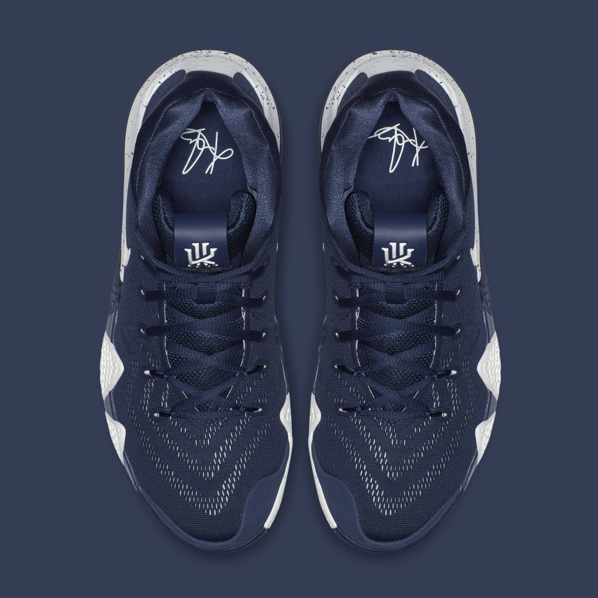 kyrie 4 navy blue and white
