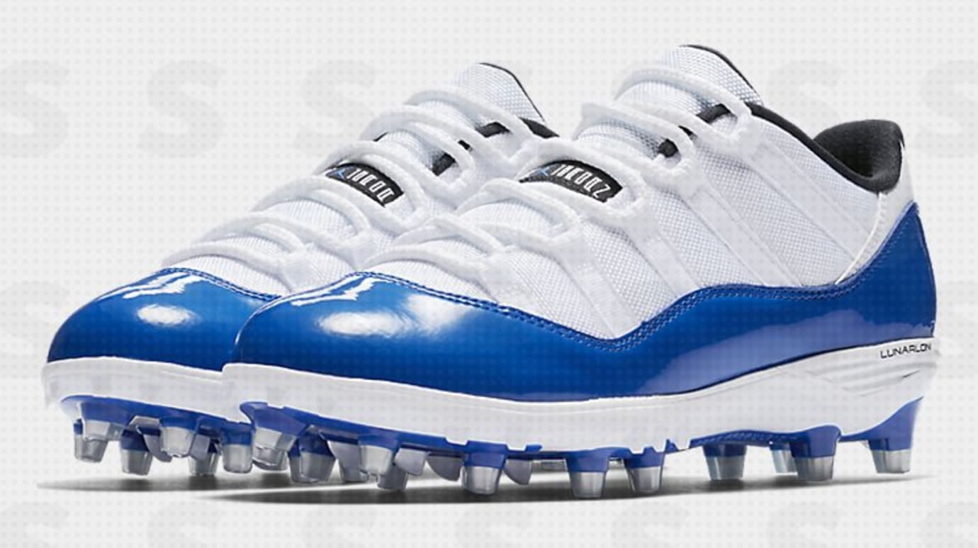 jordan 11 cleats low blue