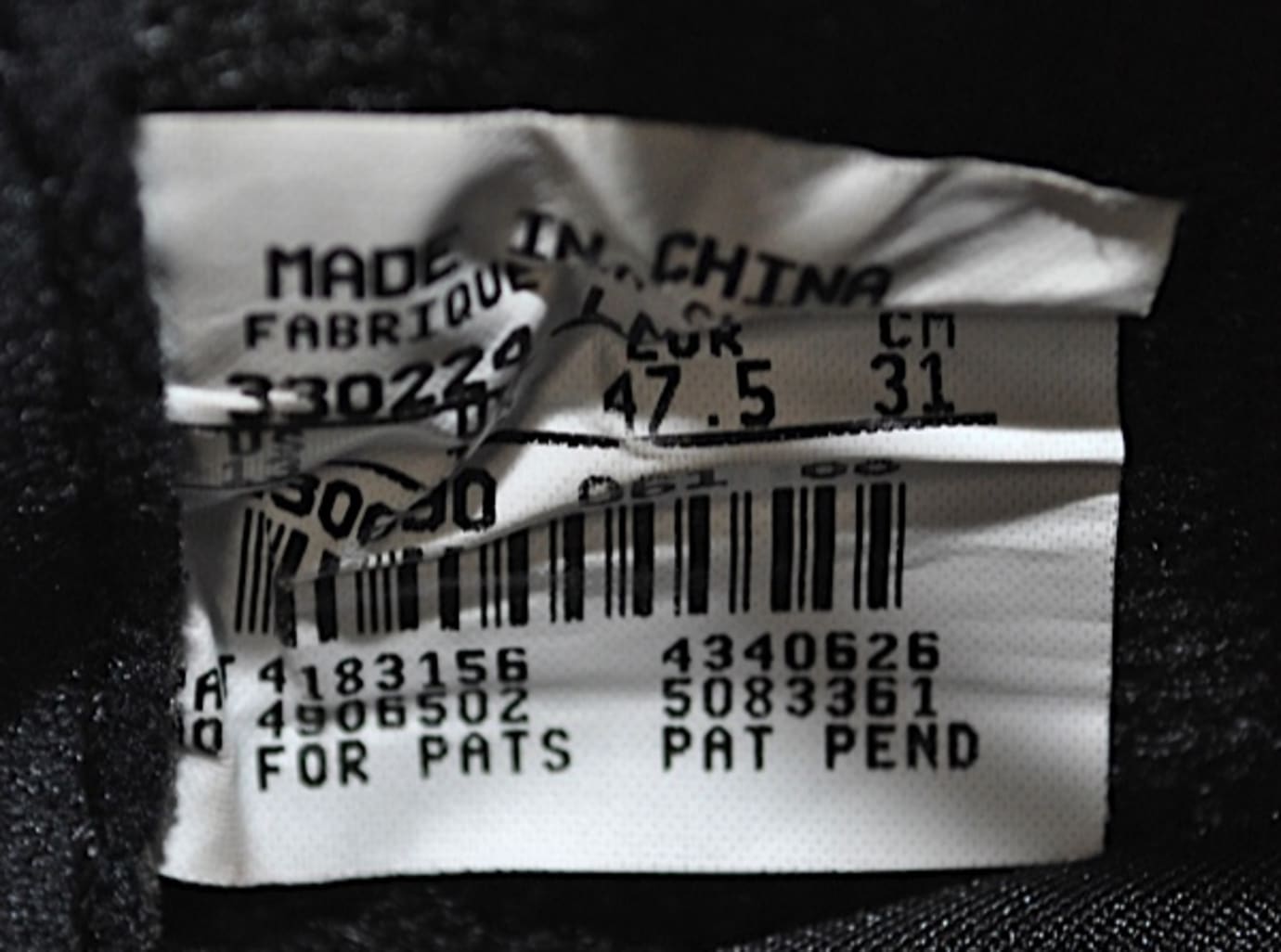 jordan 12 size tag