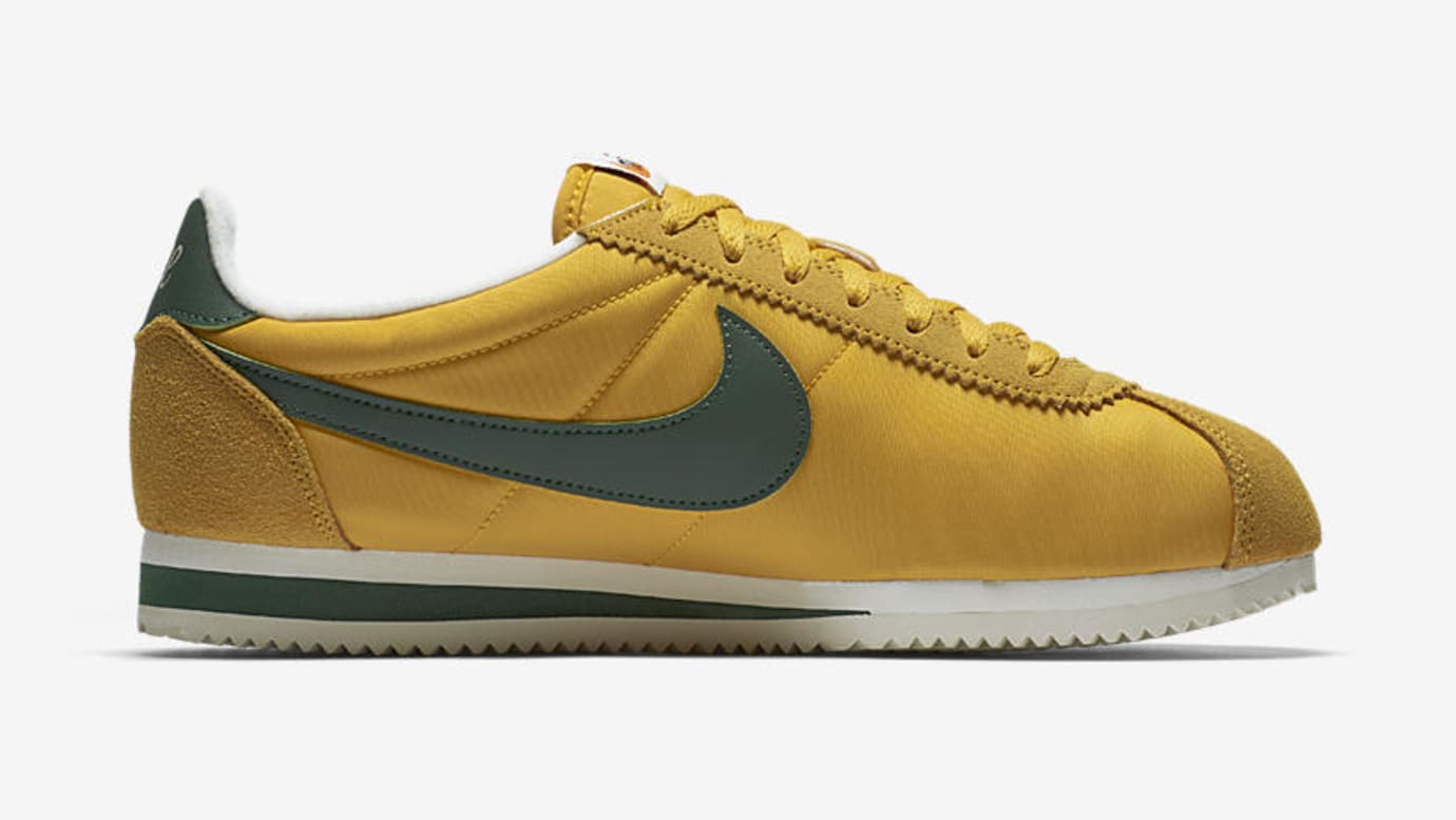 green and yellow nike cortez