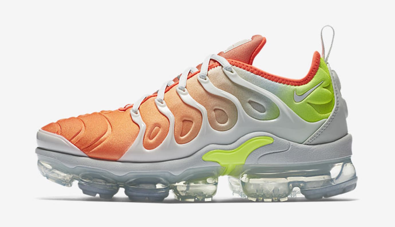 vapormax plus orange and green